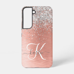 Rosa Gold Schickes Mädchen Silber Glitter Funkelnd Samsung Galaxy Hülle