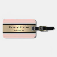 Rosa Gold Schwarz Weiß Streifen Modern Chic
