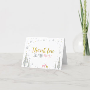 Rosa, Gold & Silber Winter Wonderland Danke