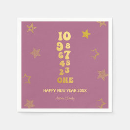 Rosa Gold Silvester Party Serviette