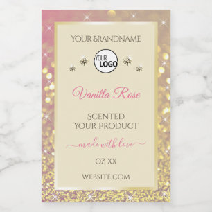 Rosa Gold-Sparkle-Glitzer-Creme-Logo Lebensmitteletikett
