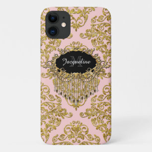 Rosa Gold Sparkle Vintage Damaskus Elegantes Glitt Case-Mate iPhone Hülle