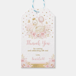 Rosa & Gold Swan Prinzessin mit Balloon zum Geburt Geschenkanhänger