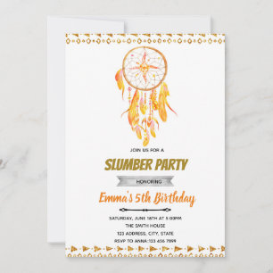 Rosa Gold Traumfänger Übernachtungseinladung Einladung