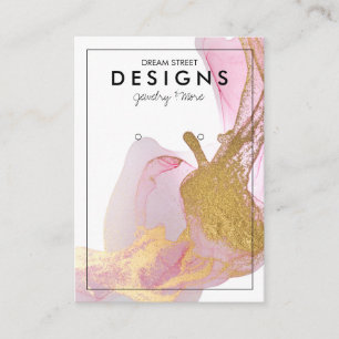 Rosa Gold-Trendy-Ohrstecker-Anzeige Karte