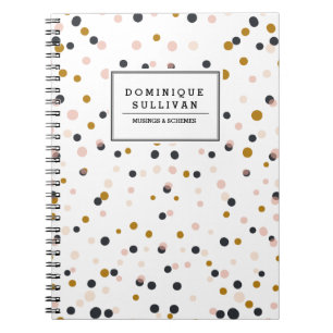 Rosa, Gold u. lila Confetti-personalisiertes Notizblock