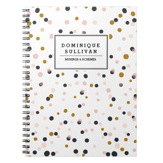 Rosa, Gold u. lila Confetti-personalisiertes Notizblock (Vorderseite)