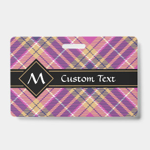 Rosa, Gold und Blau Tartan Ausweis