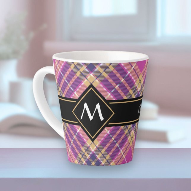 Rosa, Gold und Blauer Tartan Milchtasse (Von Creator hochgeladen)