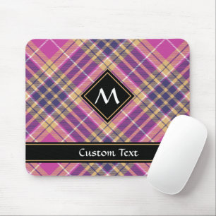 Rosa, Gold und Blauer Tartan Mousepad
