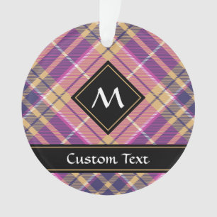 Rosa, Gold und Blauer Tartan Ornament