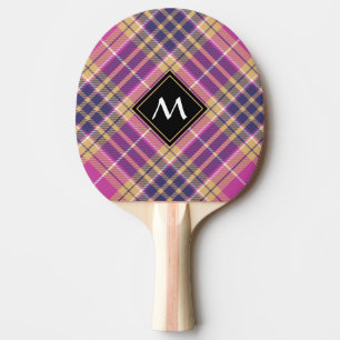 Rosa, Gold und Blauer Tartan Tischtennis Schläger