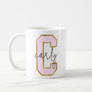 Rosa Gold Uni Varsity Letter Monogram C Kaffeetasse