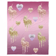Rosa Gold Unicorn Herz Ombre