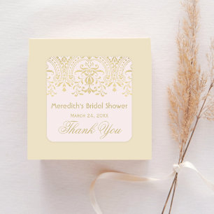 Rosa Gold Vintage Glamour Brautparty Quadratischer Aufkleber