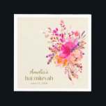 Rosa Gold Wasserfarben Flora Elegantes Bat Mitzvah Serviette<br><div class="desc">Rosa Gold Wasserfarben Flora Elegantes Bat Mitzvah Napkins</div>