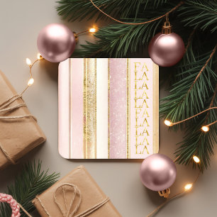 Rosa Gold Weihnachtsfest La Pattern#27 ID1009 Rechteckiger Pappuntersetzer