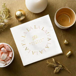 Rosa Gold Weihnachtsmann La ID1009 Serviette