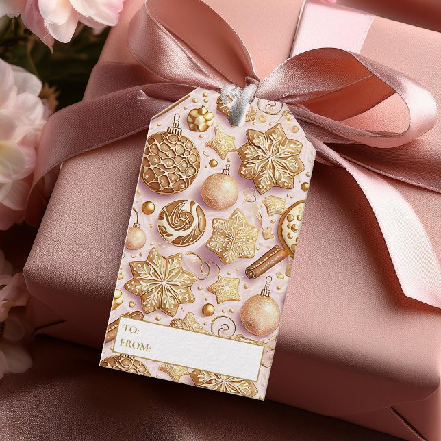 Rosa Gold Weihnachtsmuster#12 ID1009 Wrapping Geschenkanhänger (Von Creator hochgeladen)