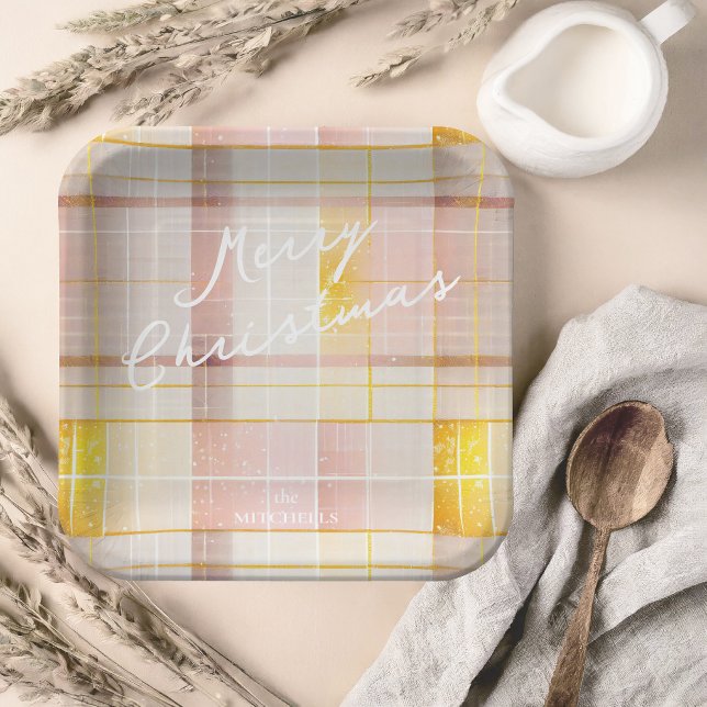 Rosa Gold Weihnachtsmuster#7 ID1009 Pappteller (Von Creator hochgeladen)