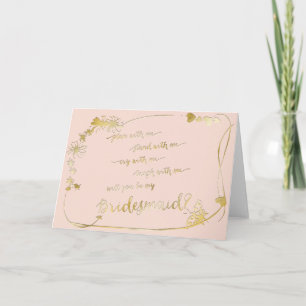 Rosa Gold - Werden Sie mein Hochzeitstag bei der B Einladung