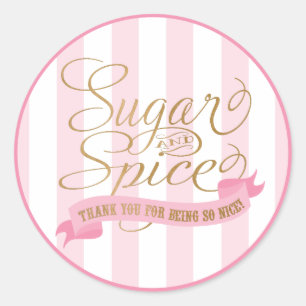 Rosa Gold Zucker und Spice Round Stickers