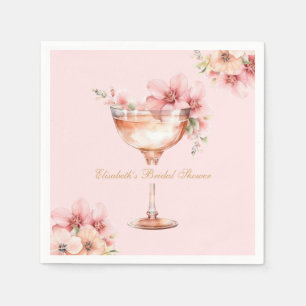 Rosa Goldblätter und Prosecco Cocktail Serviette