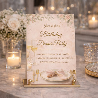 Rosa Goldene Abendparty-Einladung Einladung