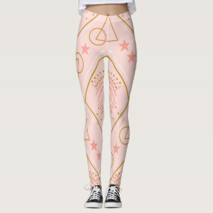 Rosa goldene Augen: Geometrisches Nahtloses Design Leggings