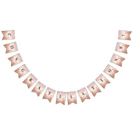 Rosa goldene Blätter Blumenbräunungsflagge Wimpelkette