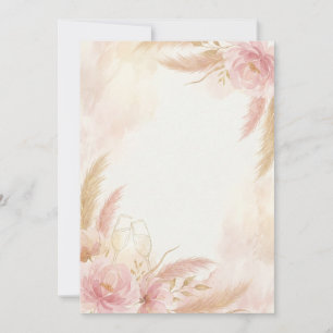 Rosa Goldene Blumeneinladung mit eigenem Text Einladung