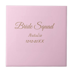 Rosa goldene Brautjungfern-Squad Name Mädchenname Fliese