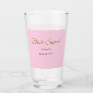 Rosa goldene Brautjungfern-Squad Name Mädchenname Glas