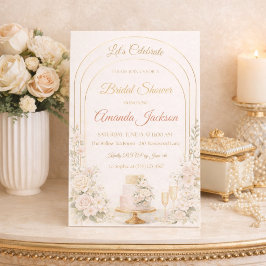 Rosa Goldene Elegante Einladung