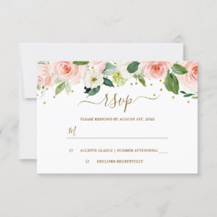 Rosa goldene Farbe RSVP Karte