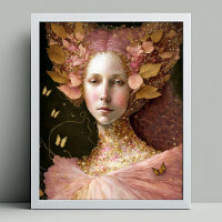 Rosa goldene Fee Fantastische Kunst