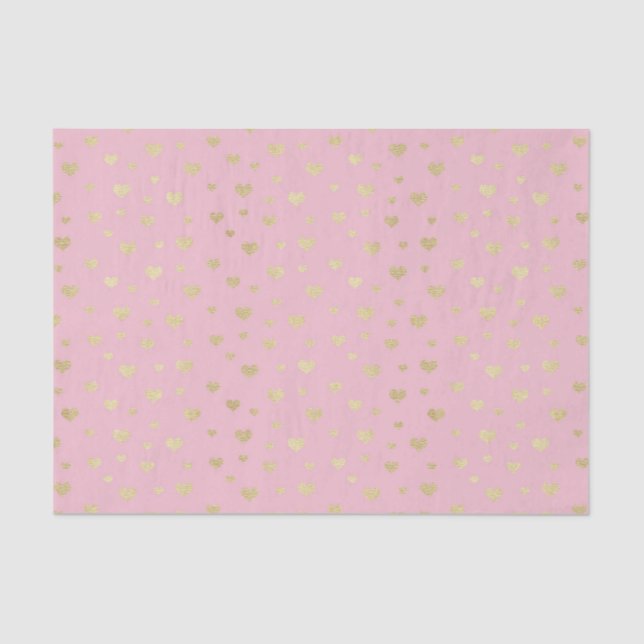 Rosa goldene Herzen (Design 70 Pink Serie) Seidenpapier (Vorderseite)