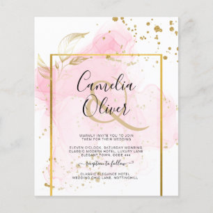 ROSA GOLDENE HOCHZEIT Alcohol Ink Abstract Flyer