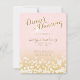 Rosa-goldene Hochzeitsempfehlung Einladung
