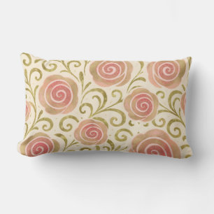 Rosa & Goldene Märchen-Prinzessinnen-Rosen Lendenkissen