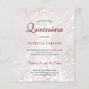 Rosa-goldene moderne Budget-Quinceanera-Einladung