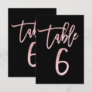 Rosa Goldene Pink Folie Moderne Schrift Tisch Numm Einladung