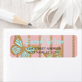 Rosa goldene Streifen und Schmetterling