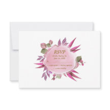 Rosa goldene Wasserfarben Blumen Moderne Hochzeit