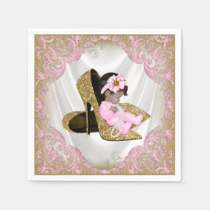 Rosa goldener High Heel Schuh Ethnische Mädchen-Ba Serviette