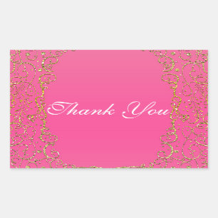 Rosa & Goldener Königlicher Schloss Märchen Prinze Rechteckiger Aufkleber