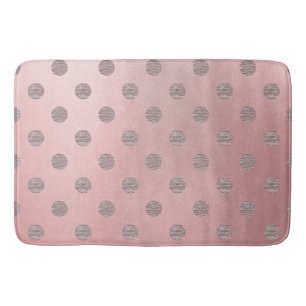 Rosa Goldener Pink Glanz Glamour Polka Punkte Mode Badematte