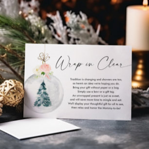 Rosa goldenes Mädchen Weihnachtsbaum Dusche Begleitkarte