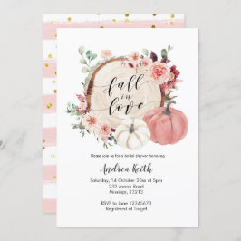 Rosa Goldfall in Liebe Kürbiskürbis Brautparty ein Einladung