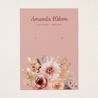 Rosa goldfarbene Aquarellkarte Blume